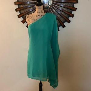 Venus Teal One Shoulder Dress